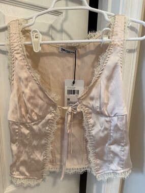 Princess Polly Blush Satin Lace-Trim Bandeau Top - will take best offer